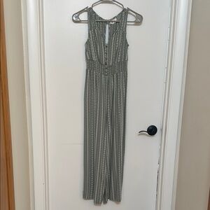 Japna Green Striped Jumpsuit